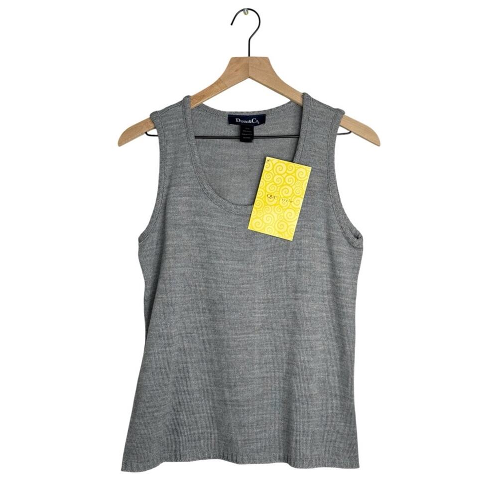 Y2K NOS QVC Denim & Co Knit Sleeveless Blouse – Size S – Made in USA